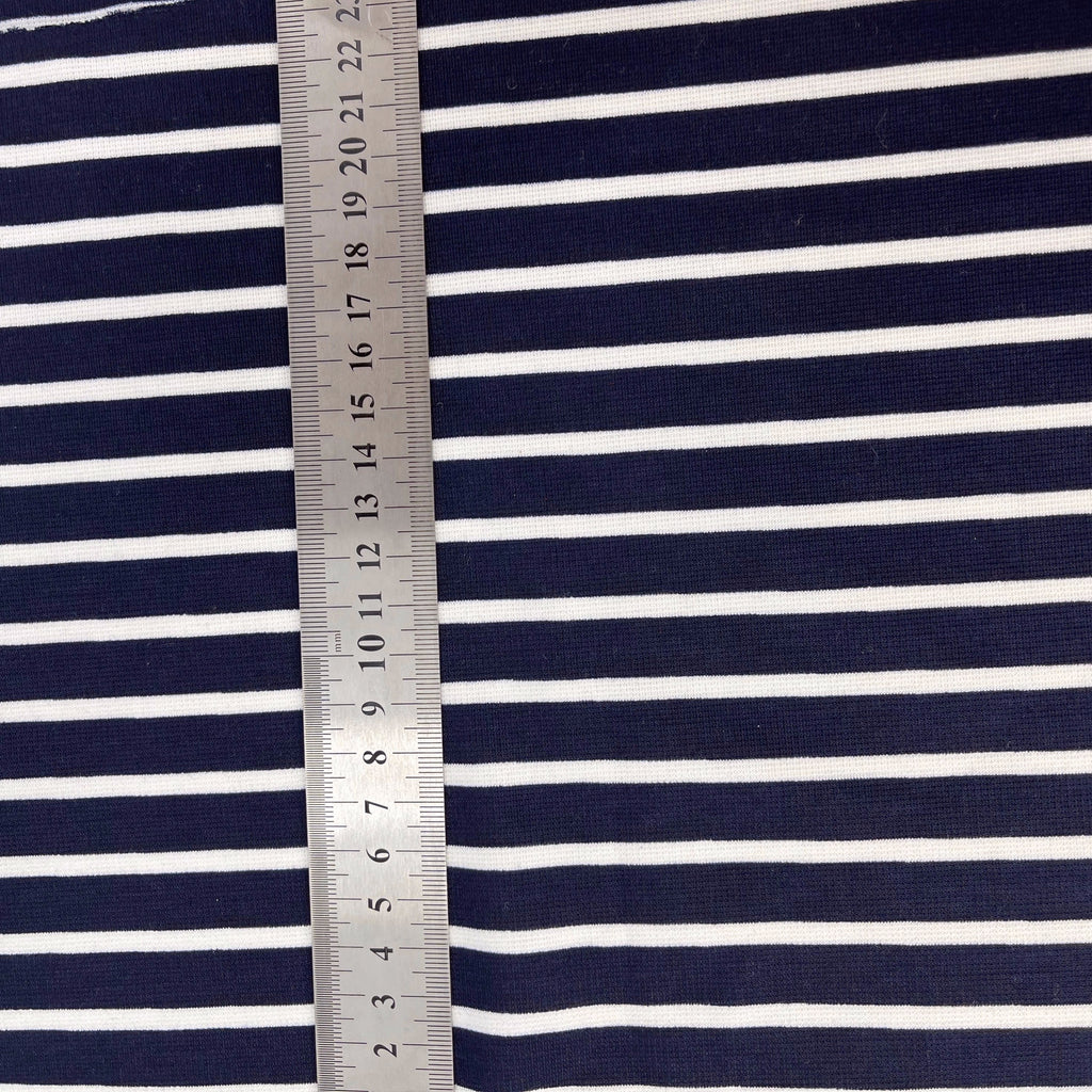 Navy and White Striped Ponte