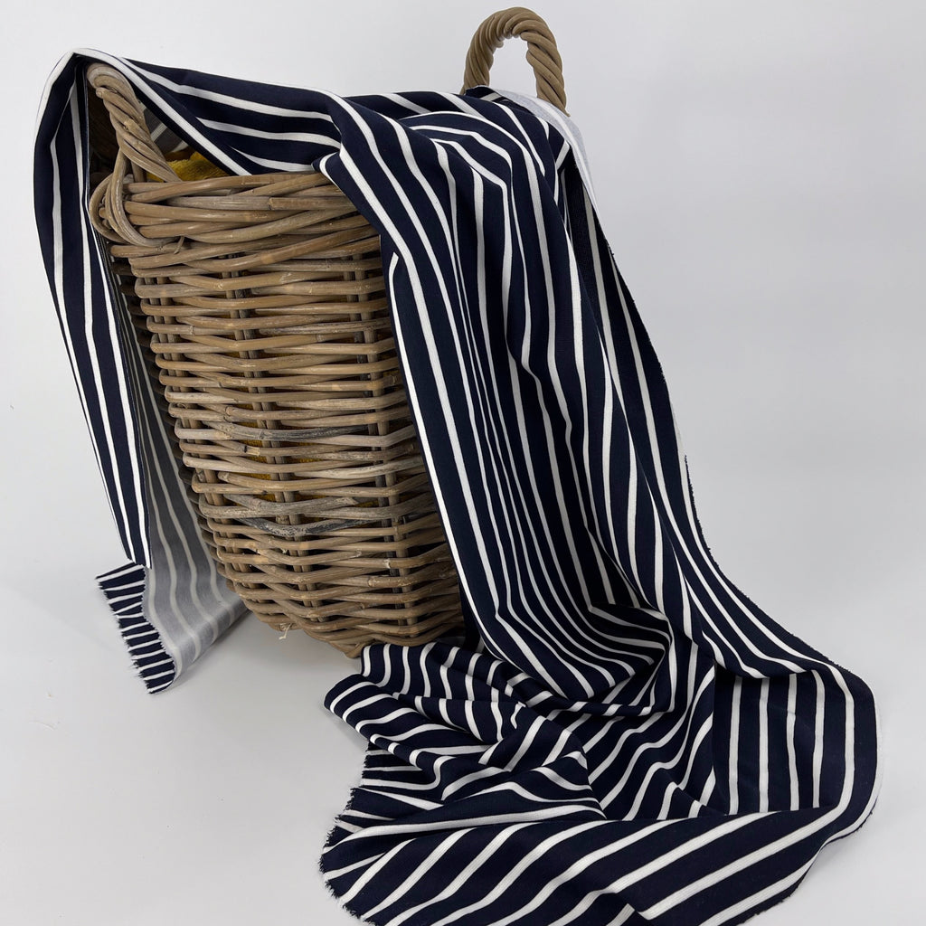 Navy and White Striped Ponte