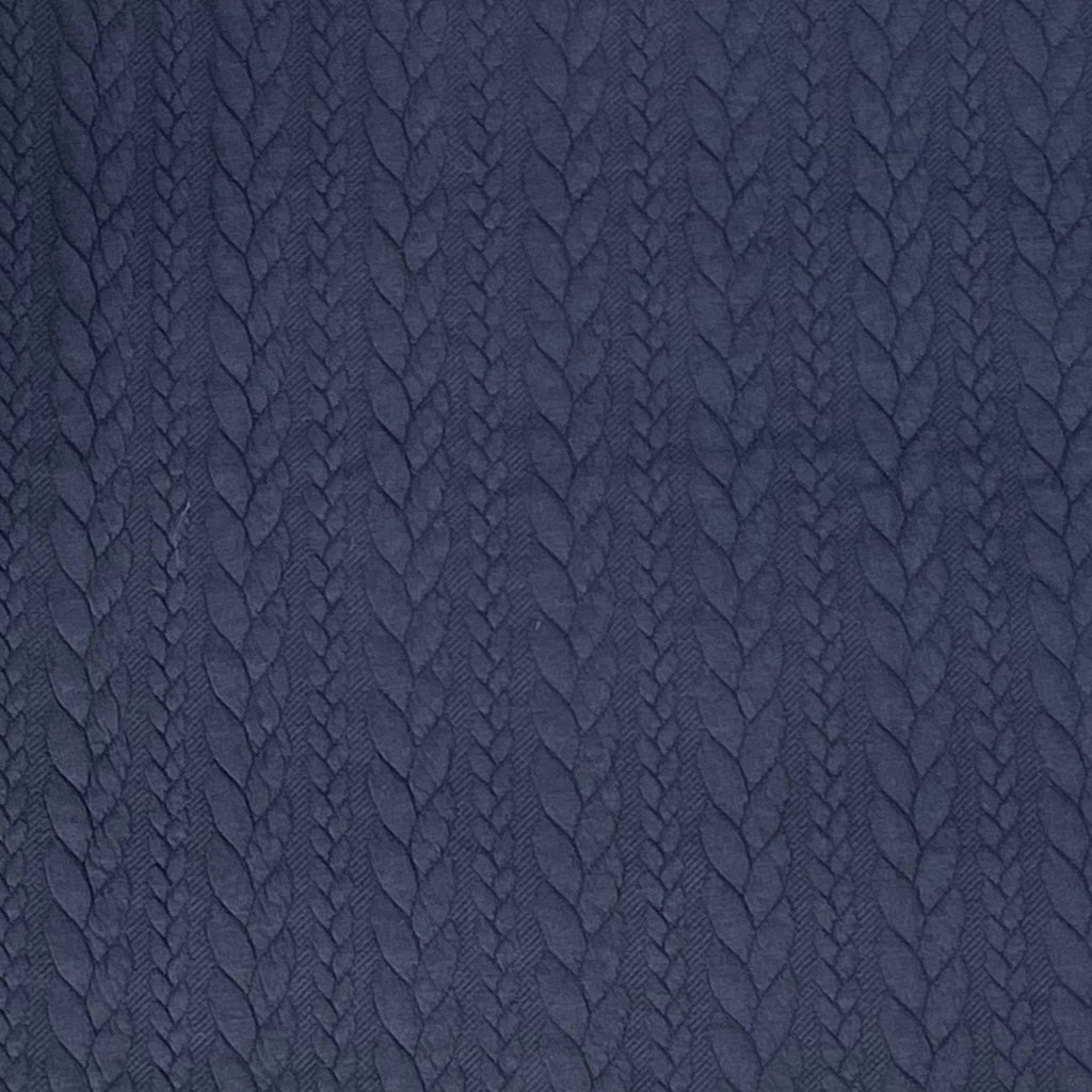 Navy Blue Cable Knit Jersey