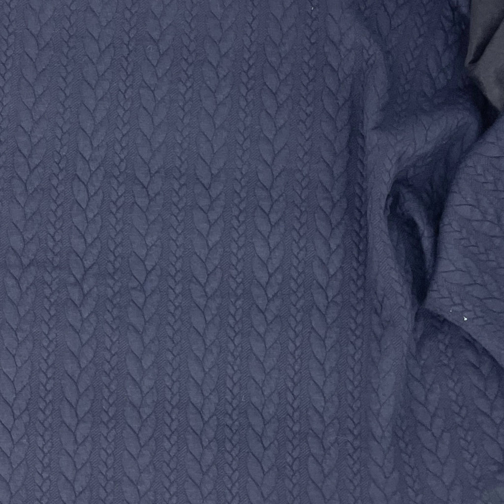 Navy Blue Cable Knit Jersey