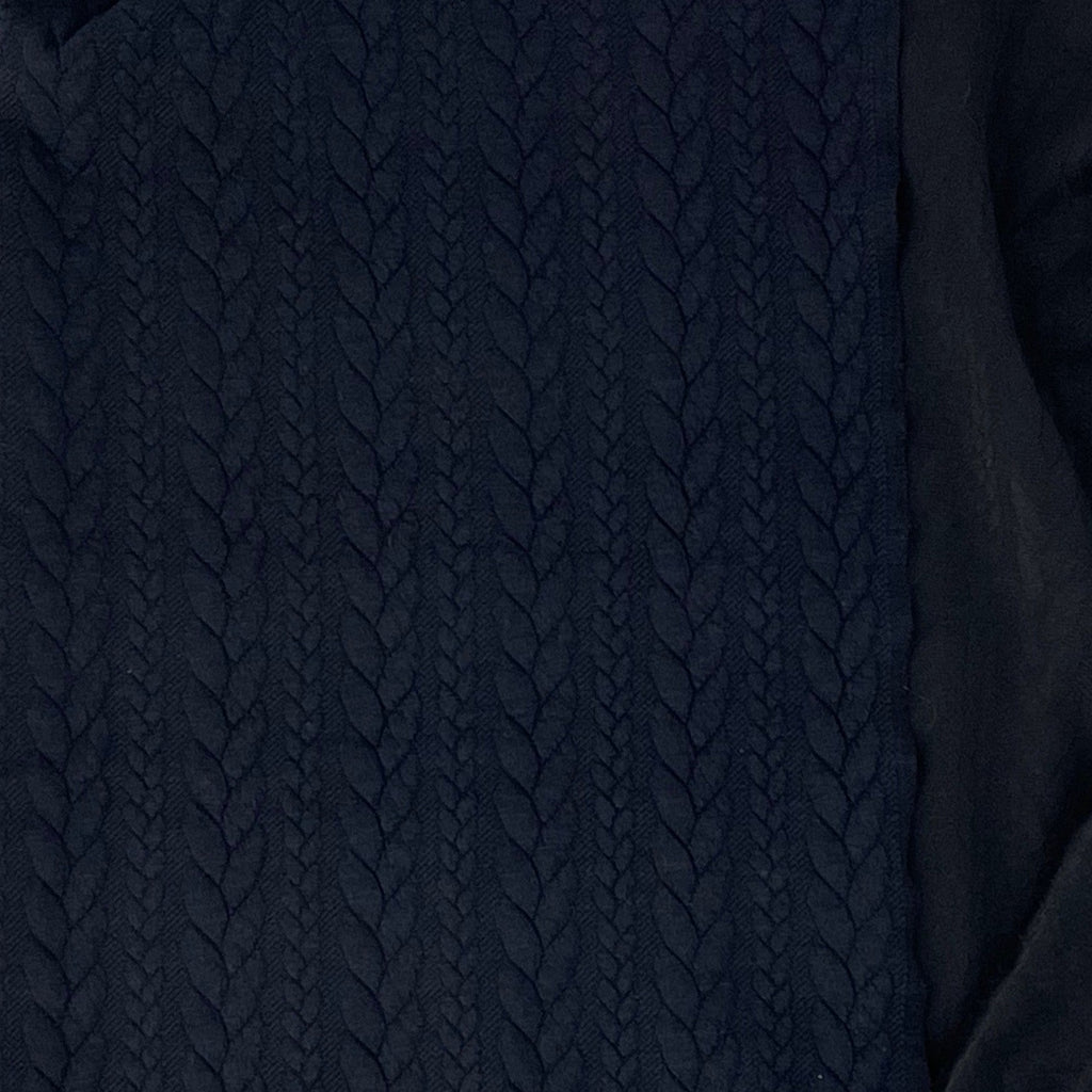 Navy Blue Cable Knit Jersey