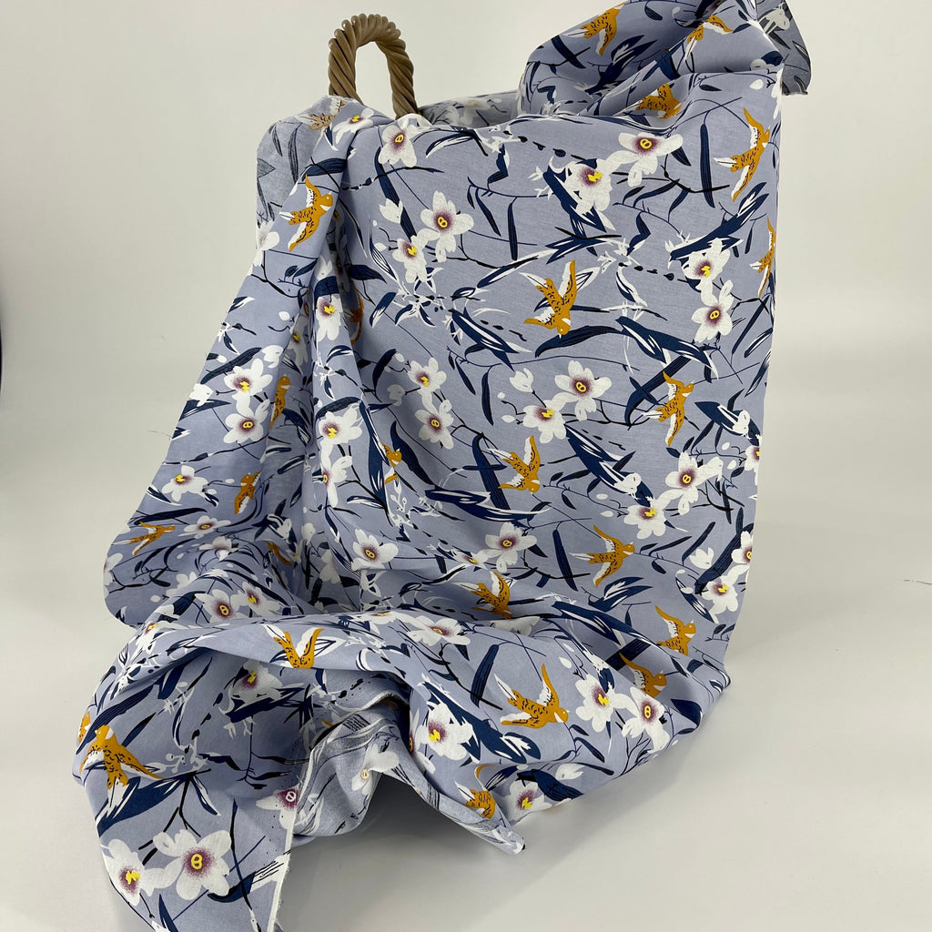 Cotton Poplin Swallow Print