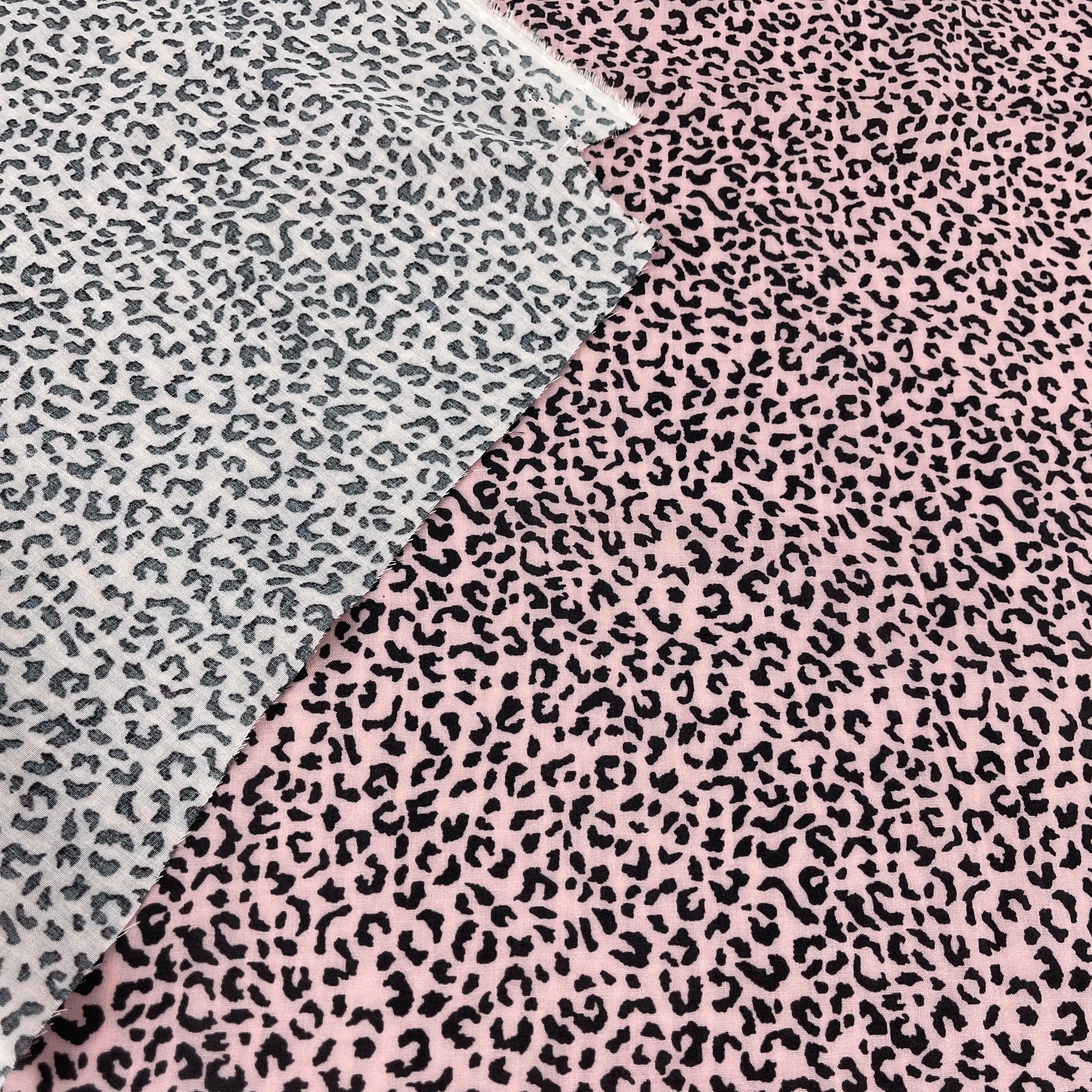Pink and grey leopard print