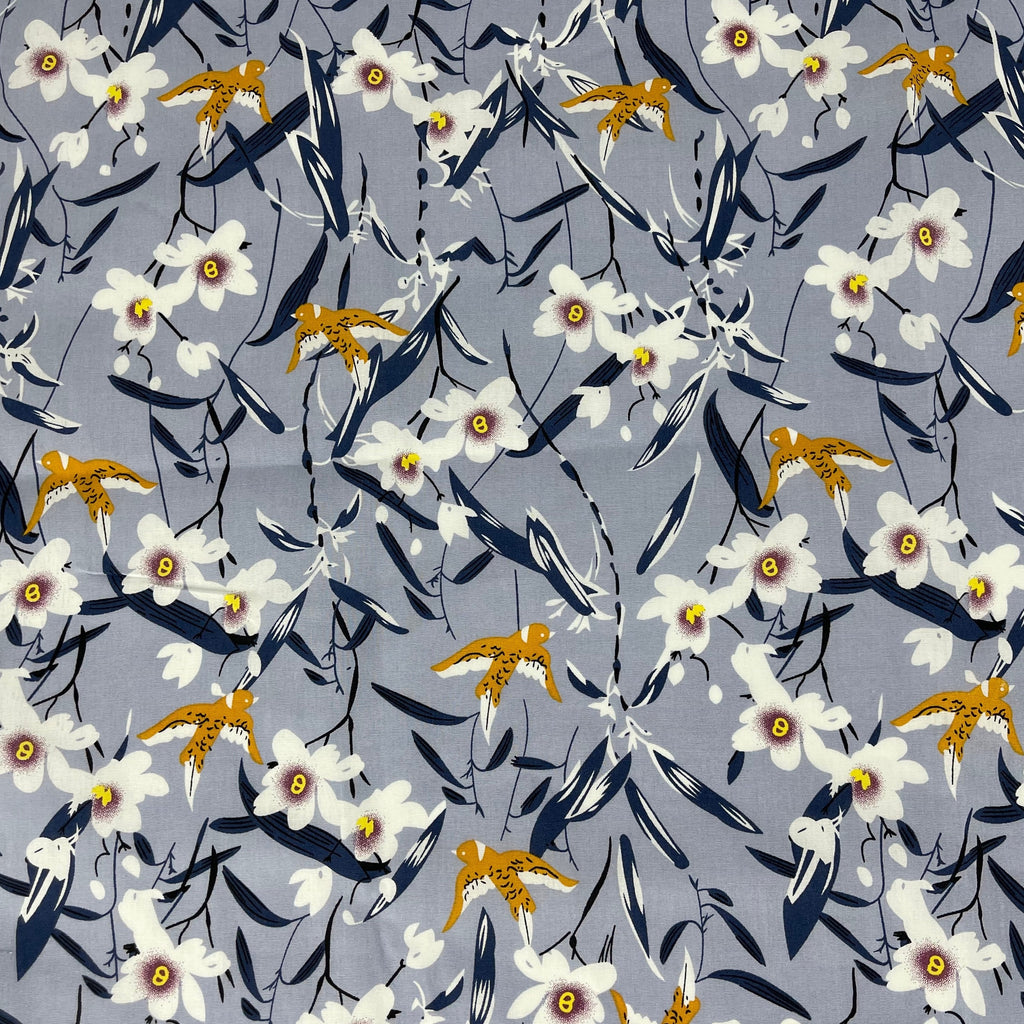 Cotton Poplin Swallow Print