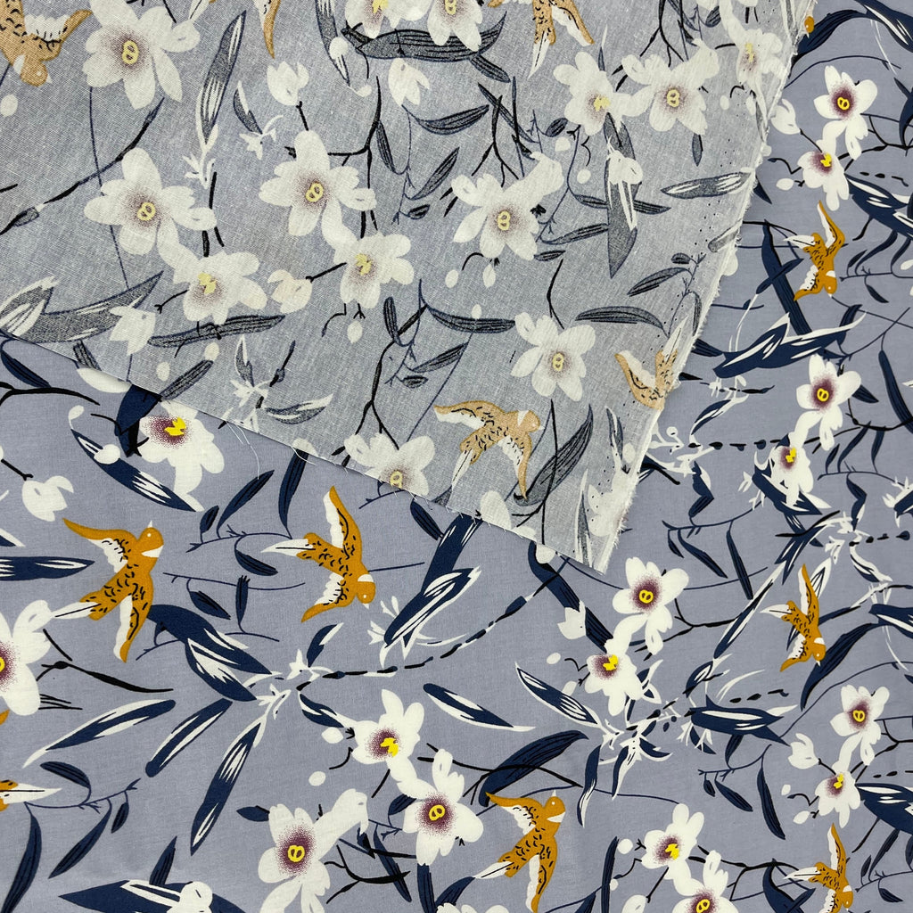 Cotton Poplin Swallow Print