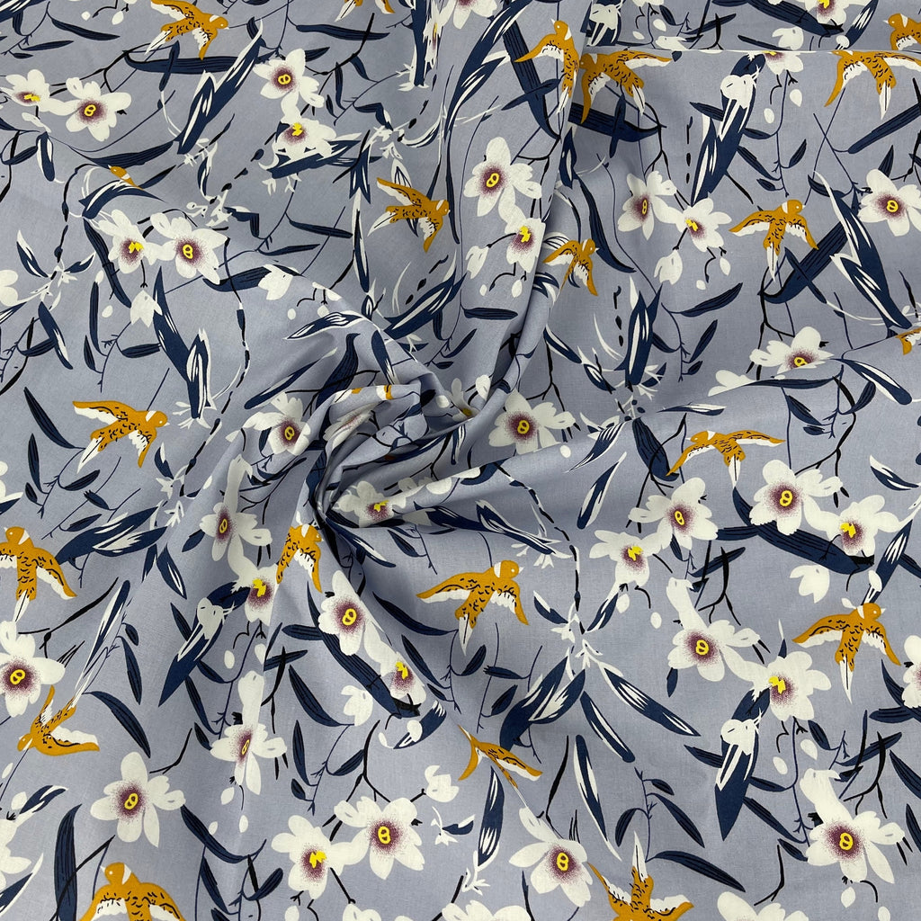 Cotton Poplin Swallow Print