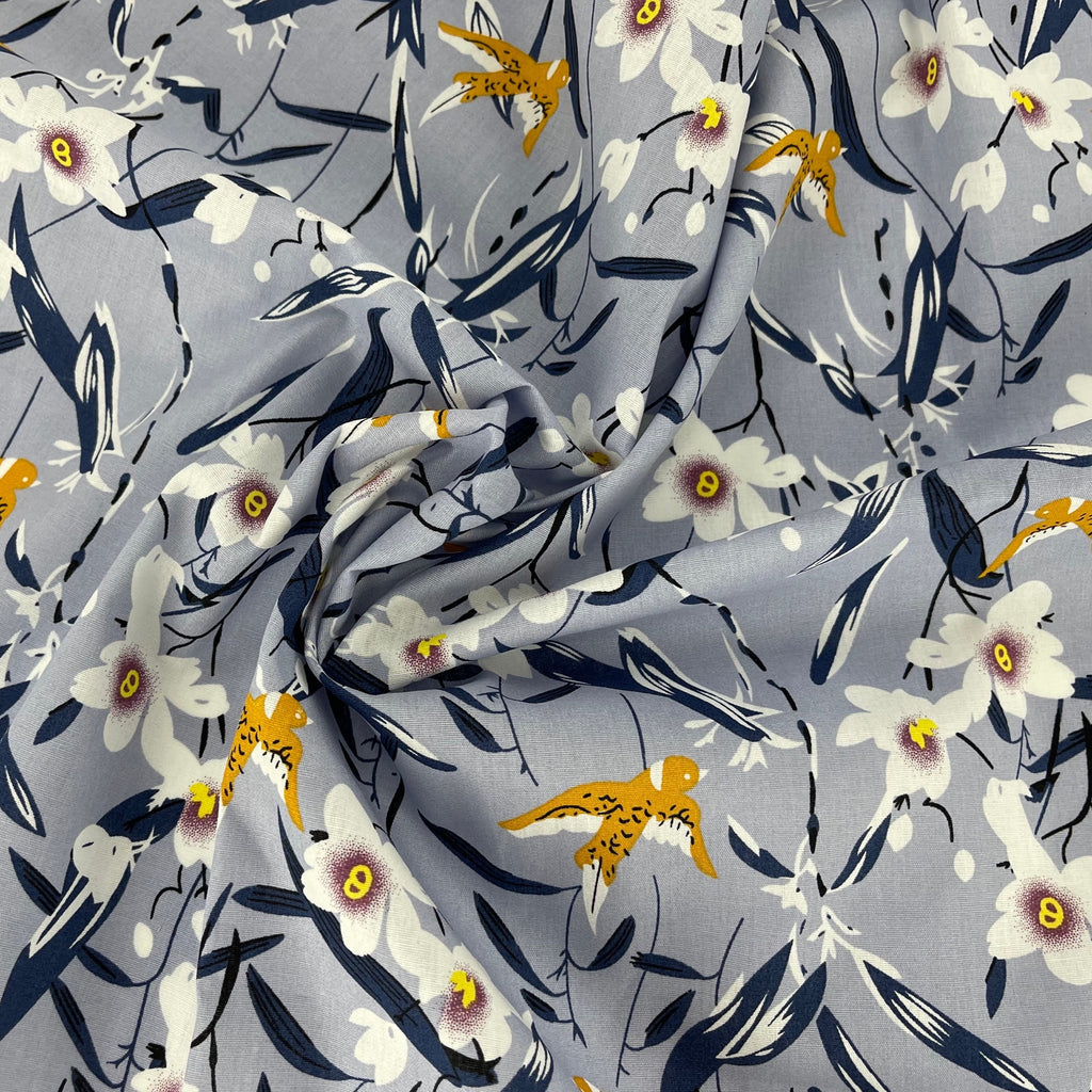 Cotton Poplin Swallow Print