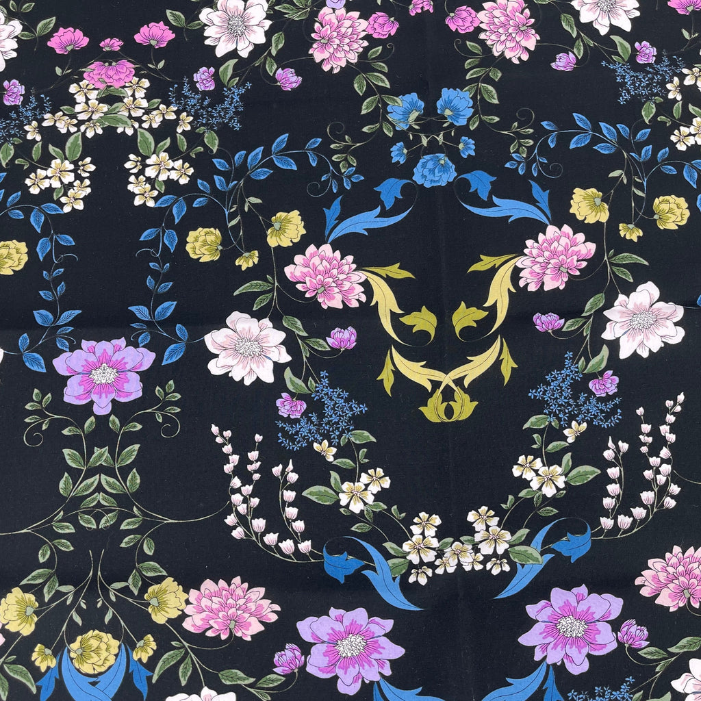 Black Rayon with Flowers