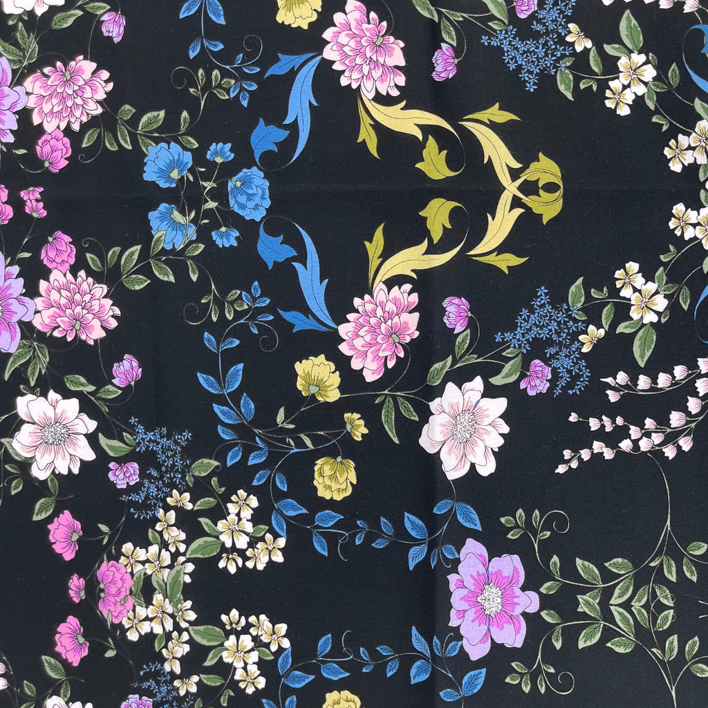 Black Rayon with Flowers